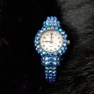 Glamorous Blue Crystal Women's Watch
